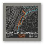 Map Frame Display - Mappa 3D Running Personalizzata Quadrata